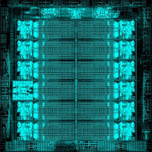 Floor plan of the dual-architecture processor